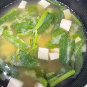 小松菜と豆腐の味噌汁